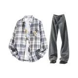 Чёрные+Синие Брюки