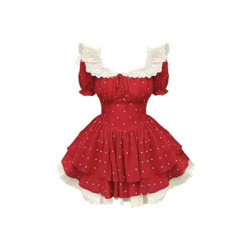 Lookinto Женские Платья с Короткими Рукавами