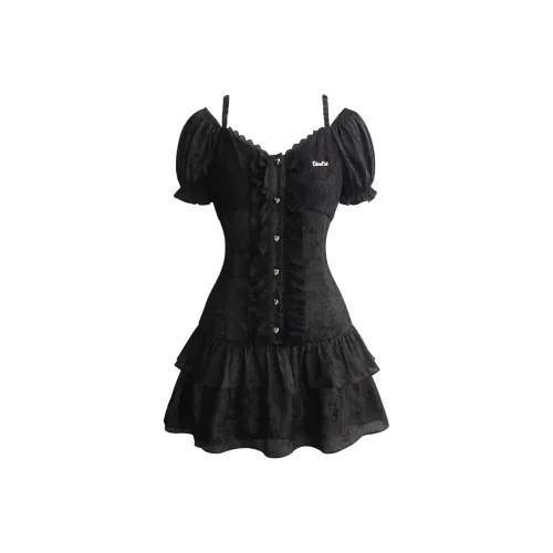 UNIFREE Короткий рукав Платье Женское Черное