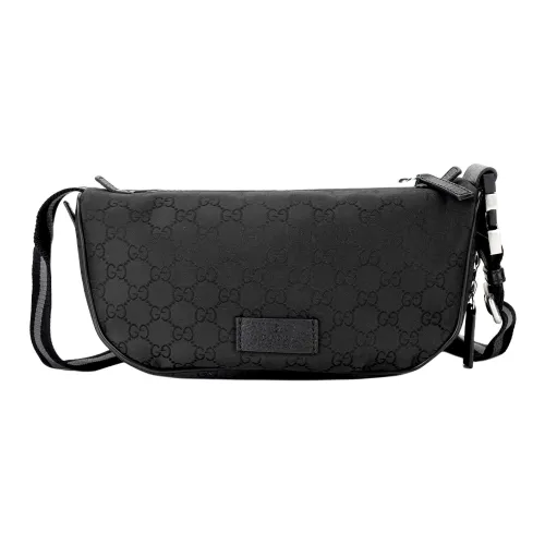 GUCCI GG Нейлон Курьерская сумка Сумка через плечо Мужская Черная