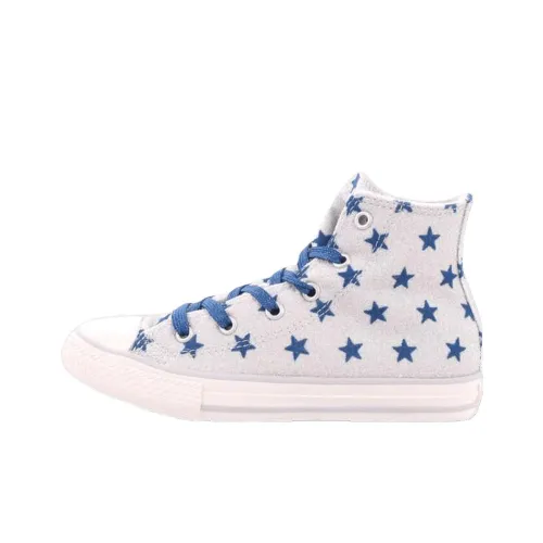 Converse Chuck Taylor All Star Износостойкие Высокие Кеды для Детей Синий Серебряный Подростки