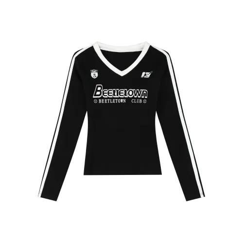 BEETLE TOWN Длинный рукав Т-рубашка Женская