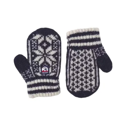 HESTRA Шерстяные вязаные перчатки для детей морской синий