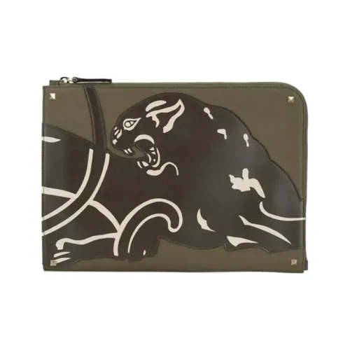 Valentino Rockstud Коровья кожа Клатч Сумка на плечо Большая Унисекс Армейский зеленый