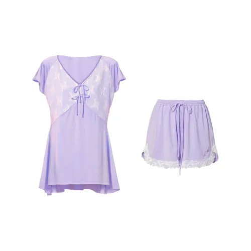 LB LUCK Лаванда Фиолетовый Женские Пижамные Комплекты