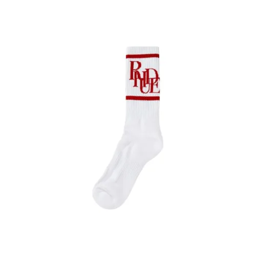 RHUDE 1 упаковка Белый Красный Мужской MID Носки до икры
