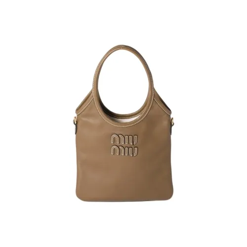 MIU MIU Ivy Телячья кожа Сумка через плечо Сумка Mini Женская Tundra Коричневый