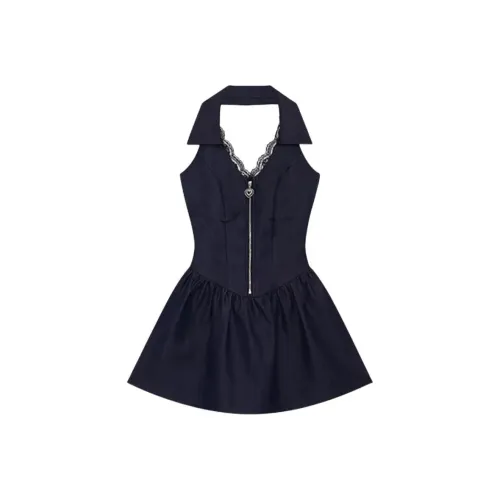 SKYA Темно-синий Женские Платья без рукавов