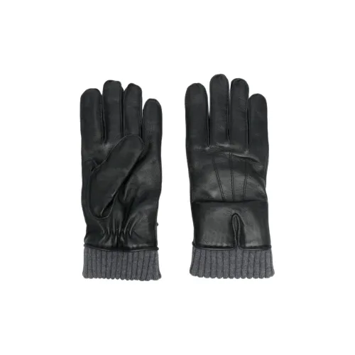 MONCLER Телячья кожа, Овечья кожа, Перчатки из первичного шерсти Мужские