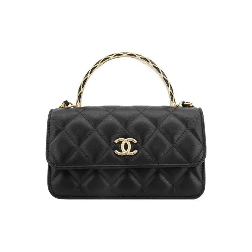 CHANEL Classic Flap CF Sheepskin Сумка через плечо Стандартная Женская Черная