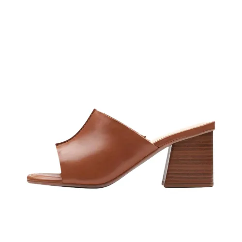 Clarks Резиновые Слипоны устойчивые к истиранию женские коричневые