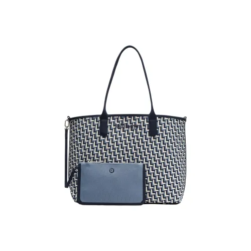 lululemon Трикотажная ткань Тоут Сумка, Сумка для покупок, Сумка на плечо Женские Синий & Промытый деним & Светлая слоновая кость