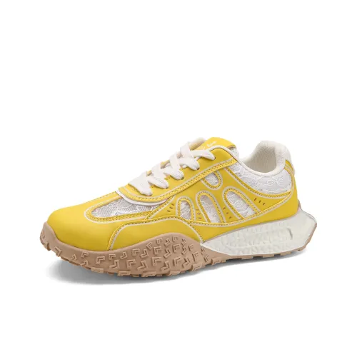 FOXER x MARINO ORLANDI Высота Увеличивающая Устойчивый к Износу Низкий Топ Кэжуал Женский Желтый