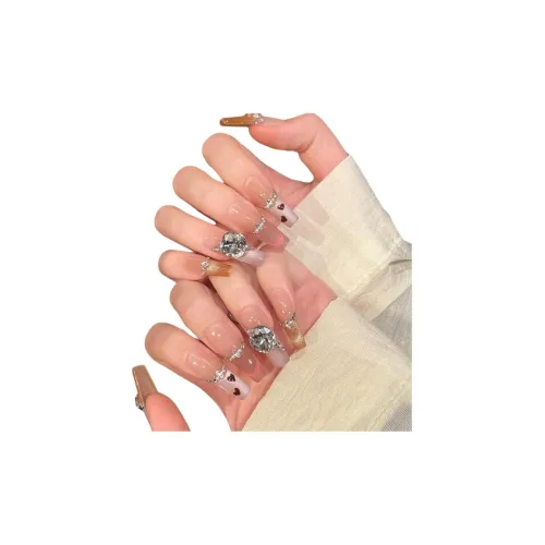 Fanze Sweetheart Heartbeat Strawberry False Nail Long Soft Gradient Flashing