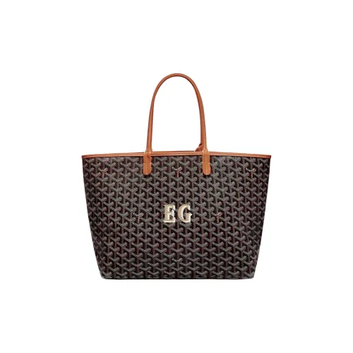 GOYARD Saint Louis Холст Тоут Сумка Плечевая Сумка Маленькая Женская Черная и Коричневая