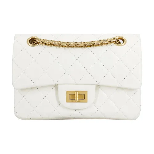 CHANEL 2,55 Телячья кожа Сумка с клапаном Сумка через плечо Мини Женская Белая