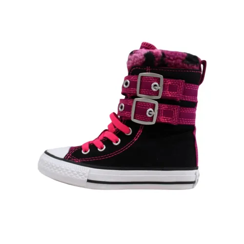 Converse Chuck Taylor Устойчивые к истиранию высокие кеды для детей Черный Розовый Подростки