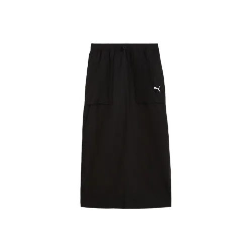 PUMA Повседневная Длинная Юбка Женская Черная