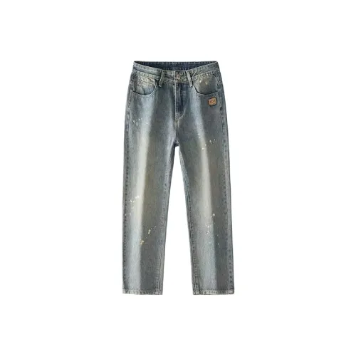 JIEPA Ностальгический синий унисекс джинсы