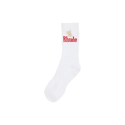 Rhude 1 шт Белый Унисекс MID Носки до икры