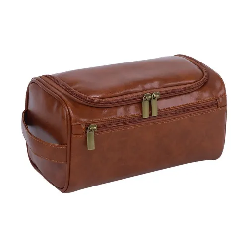 Shining Bear Western PU кожа Мужская туалетная сумка Путешествие Портативная Премиум Большая вместимость Портативная Сумка для мужской косметики