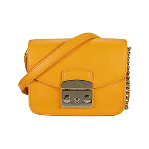 Furla Metropolis Collection Сумка через плечо из коровьей кожи среднего размера женская желтая