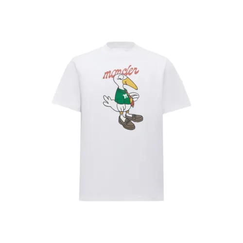 Moncler Талисман Логотип Хлопок T-Рубашка T-Рубашка Мужская Белая