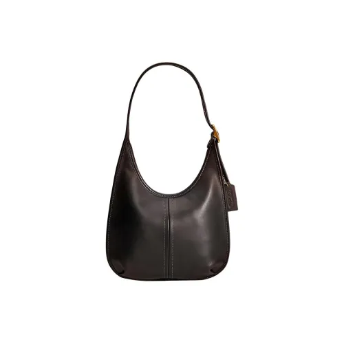 COACH Ergo Перчаточная дубленая кожа Сумка Сумка через плечо Женская Черная