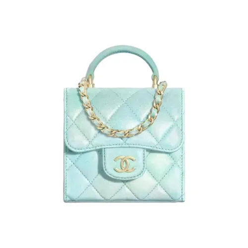 CHANEL Lambskin Clutch Women Mint Green CHANEL Клатч из овечьей кожи женский мятно-зеленый