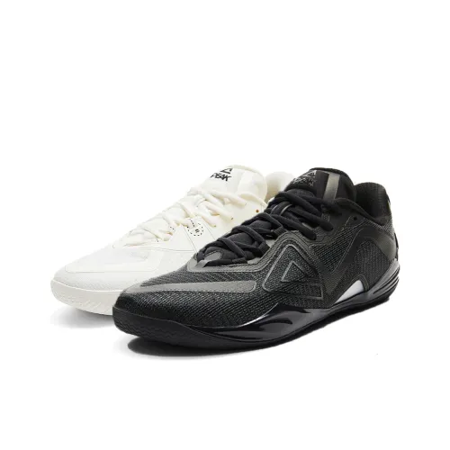 PEAK Wushuang Slip-resistant Abrasion-resistant Breathable Low-Top Basketball Shoes Men's Black and White Mismatched PEAK Wushuang Противоскользящий Устойчивый к истиранию Дышащий Низкий Верх Баскетбольные Кроссовки Мужские Черный и Белый Несовпадающие