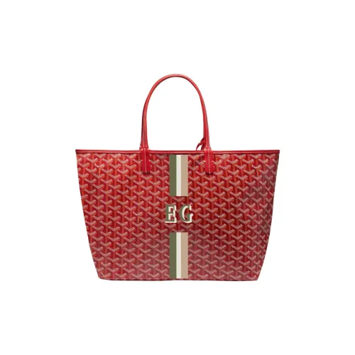GOYARD Saint Louis PM Холст Телячья кожа Тоут Сумка Сумка для покупок Сумка Маленькая Женская Красная