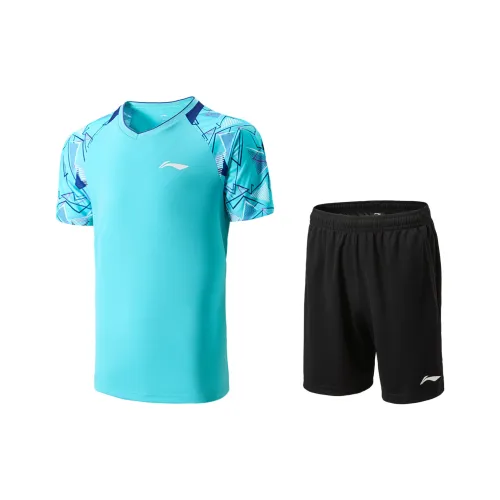 LINING Badminton Series Повседневная Спортивная Одежда Унисекс Комплекты Светлый Каменный Синий Черный