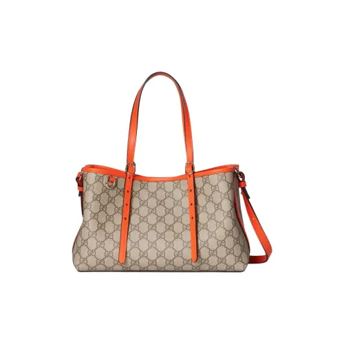 GUCCI GG Emblem Ткань с покрытием Тоут Сумка Сумка для покупок Сумка через плечо Сумка среднего размера Женская