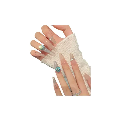 Fanze Стекло Перо Весенне-летний Минималистский стиль Премиум Осветляющий False Nail Длинный Телесный Градиентный Flashing