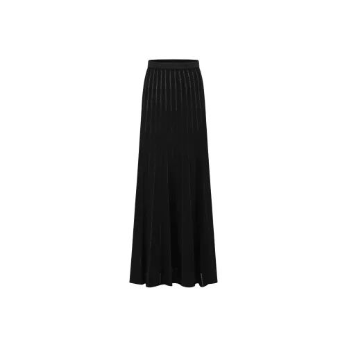SWAYING KNIT Черная Женская Повседневная Длинная Юбка