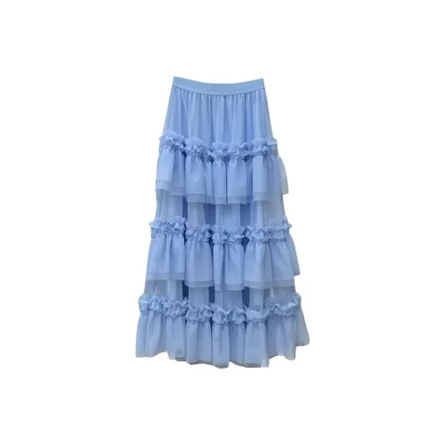 COHX Синий Женская Повседневная Длинная Юбка