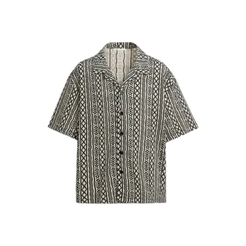 ZARA Мужские рубашки телесного/черного цвета