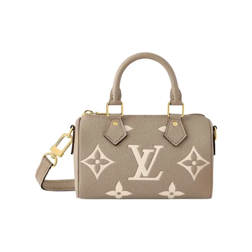 LOUIS VUITTON SPEEDY SOFT Коровья крупнозернистая текстура Подушка Сумка Сумка через плечо Сумка через плечо Экстра Мини