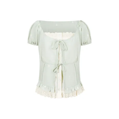 Umoumo Рубашка Женская Светло-Зеленая