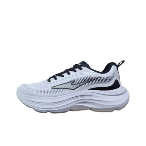 Erke Амортизация And Дышащий Низкий Топ EVA Спринт Беговые кроссовки Мужской Туманно-серый Глубокий черный