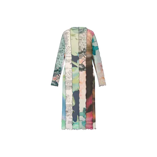 Desigual Многоцветные Женские Длинные Платья с Рукавами