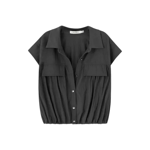 SOON FLOWER Темно-серые Женские Рубашки