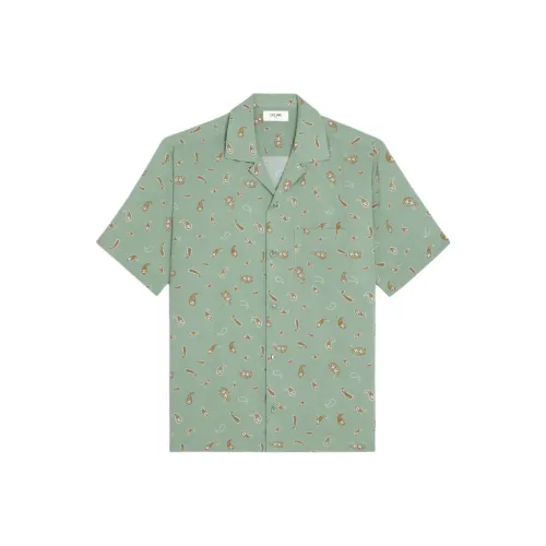 Celine Шалфейно-зеленый Мужские Рубашки