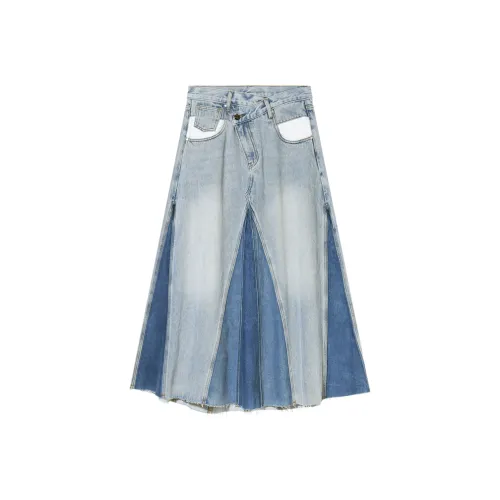 Desigual Синие Женские Джинсовые Длинные Юбки