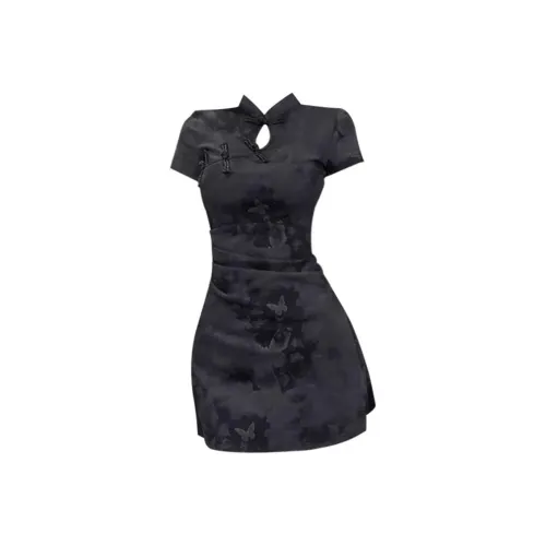 STGX Черный Женские Ципао