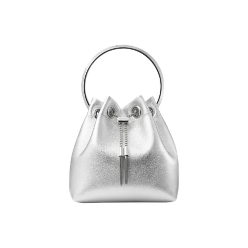 Jimmy Choo Кожа Сумка-ведро Сумка Женская Серебряная