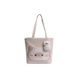 Розовый шарф с подвеской в виде медвежонка