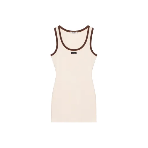 MIU MIU Без рукавов Платье Женское Нейтральный цвет