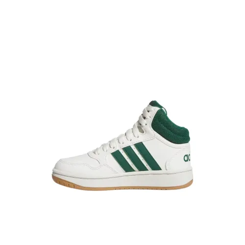 Adidas Hoops High Топ Детские Баскетбольные Кроссовки Core Белый Preppy Зеленый Клей Детский