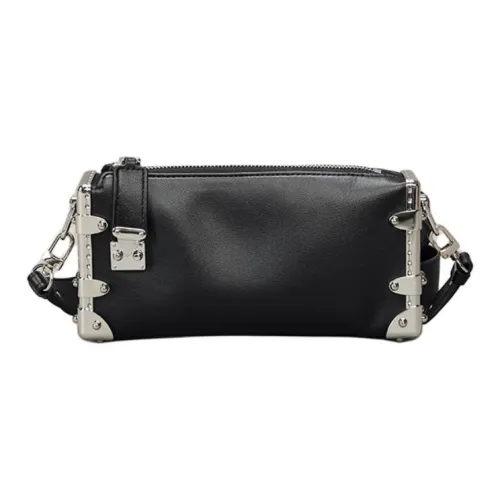 SHIZIYOUA Сумка через плечо из натуральной коровьей кожи маленькая мужская черная